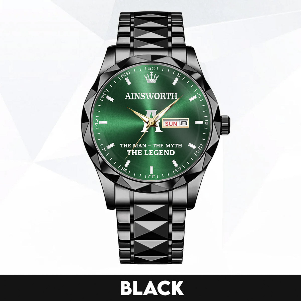 AINSWORTH A1506-03 Personalized Engraved Luxury Alloy Watch for Men