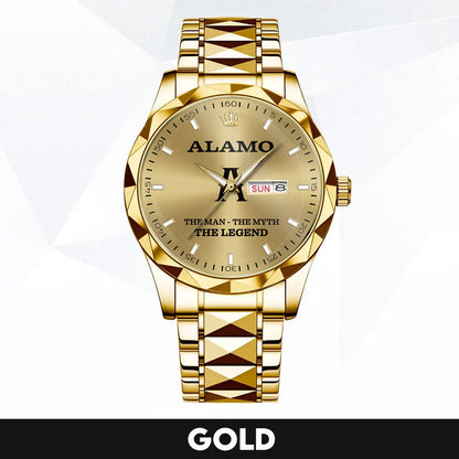 ALAMO A1506-02 Personalized Engraved Luxury Alloy Watch for Men