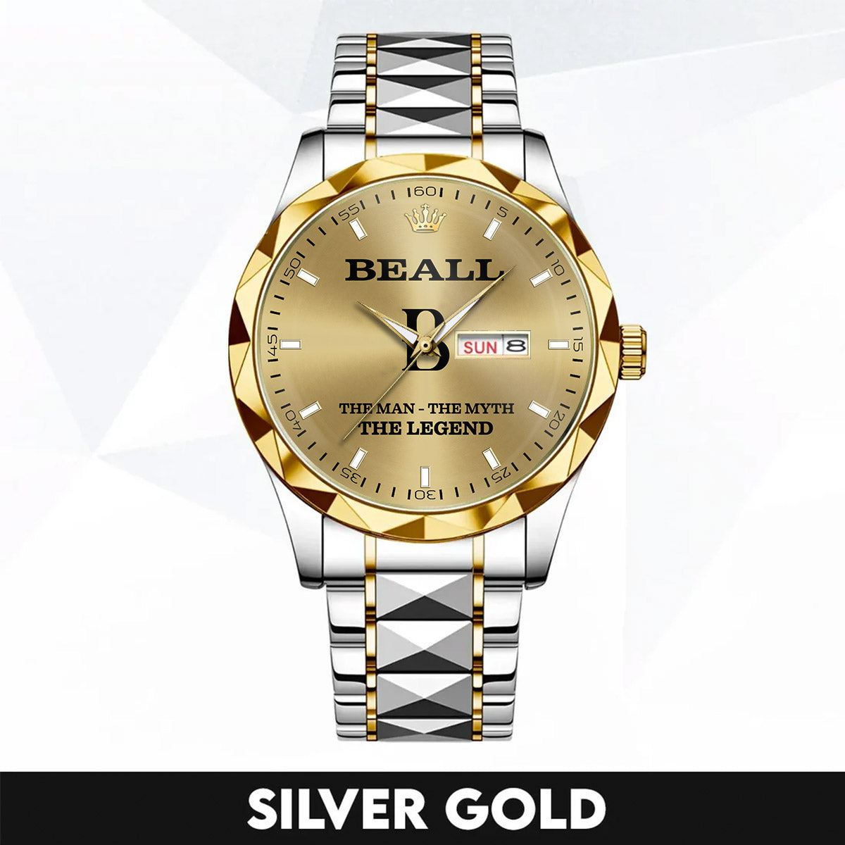 BEALL A1506-02 Personalized Engraved Luxury Alloy Watch for Men