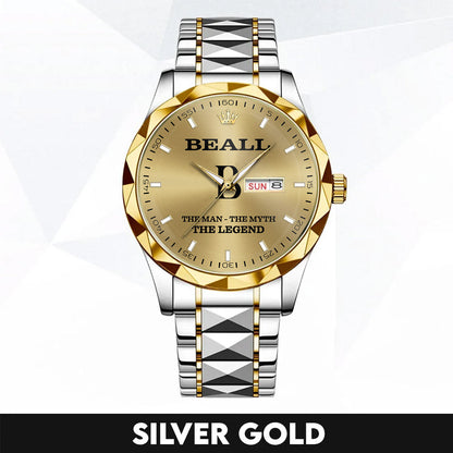 BEALL A1506-02 Personalized Engraved Luxury Alloy Watch for Men