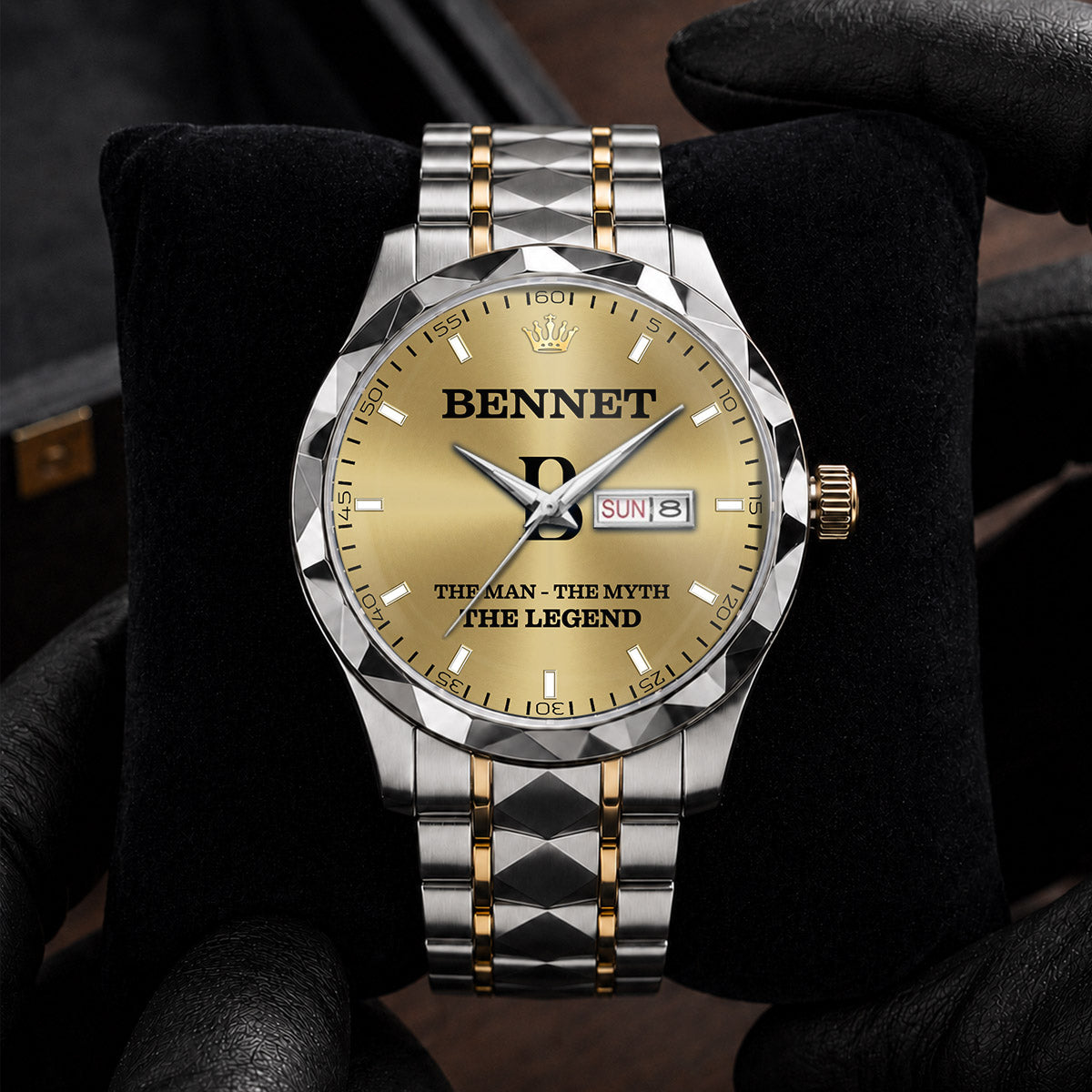 BENNET A1506-02 Personalized Engraved Luxury Alloy Watch for Men