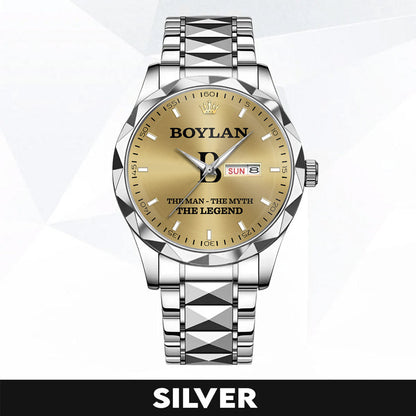 BOYLAN A1506-02 Personalized Engraved Luxury Alloy Watch for Men