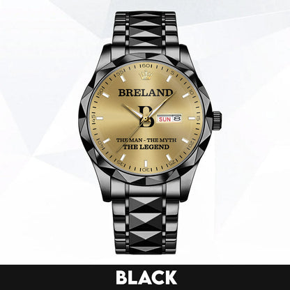 BRELAND A1506-02 Personalized Engraved Luxury Alloy Watch for Men