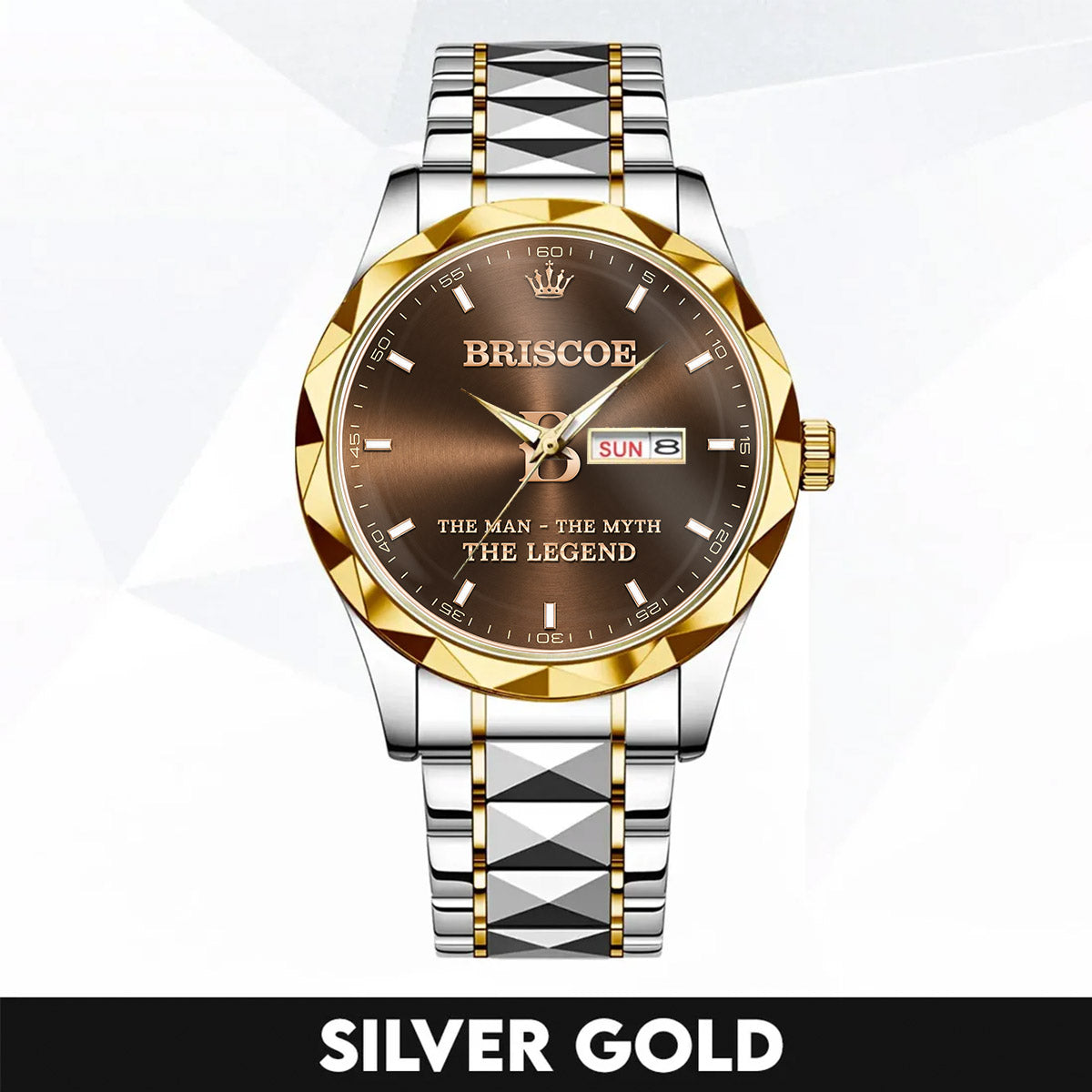 BRISCOE A1506-01 Personalized Engraved Luxury Alloy Watch for Men