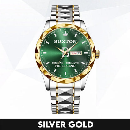 BUXTON A1506-03 Personalized Engraved Luxury Alloy Watch for Men