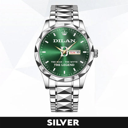 DILAN A1506-03 Personalized Engraved Luxury Alloy Watch for Men