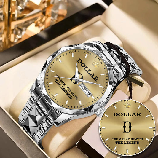 DOLLAR A1506-02 Personalized Engraved Luxury Alloy Watch for Men