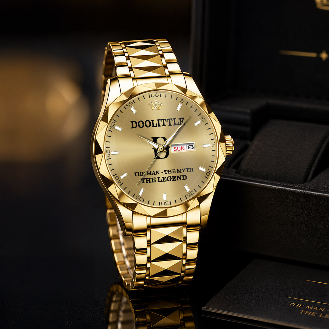 DOOLITTLE A1506-02 Personalized Engraved Luxury Alloy Watch for Men