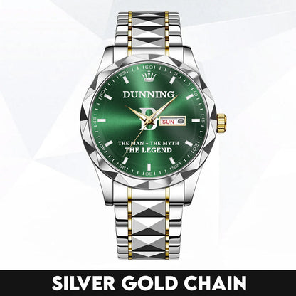 DUNNING A1506-03 Personalized Engraved Luxury Alloy Watch for Men