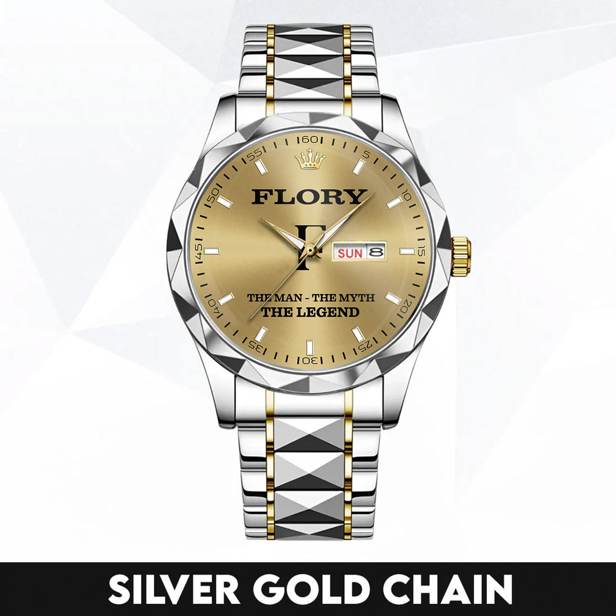 FLORY A1506-02 Personalized Engraved Luxury Alloy Watch for Men