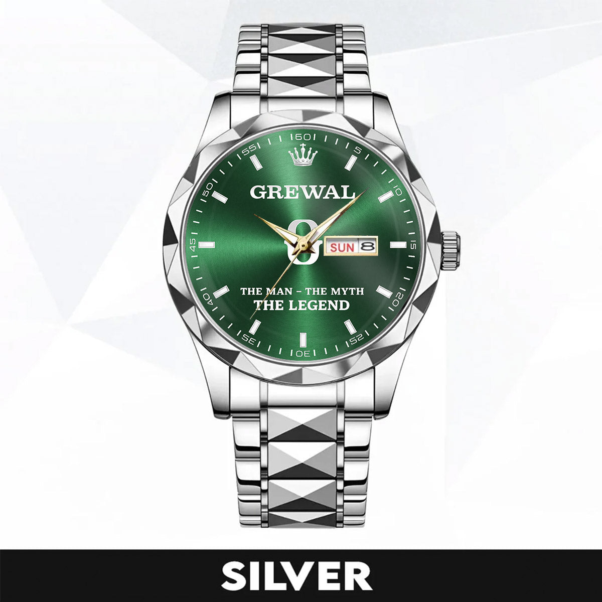 GREWAL A1506-03 Personalized Engraved Luxury Alloy Watch for Men
