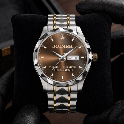 JOINER A1506-01 Personalized Engraved Luxury Alloy Watch for Men