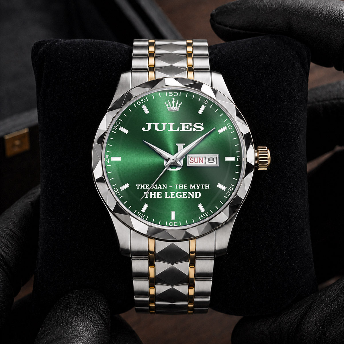JULES A1506-03 Personalized Engraved Luxury Alloy Watch for Men