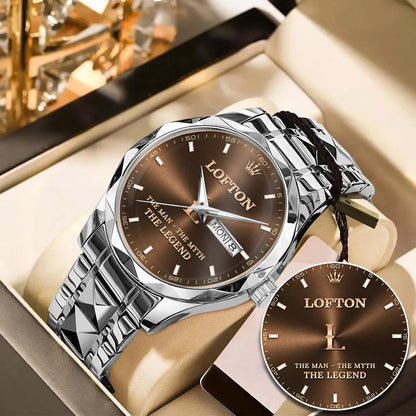 LOFTON A1506-01 Personalized Engraved Luxury Alloy Watch for Men