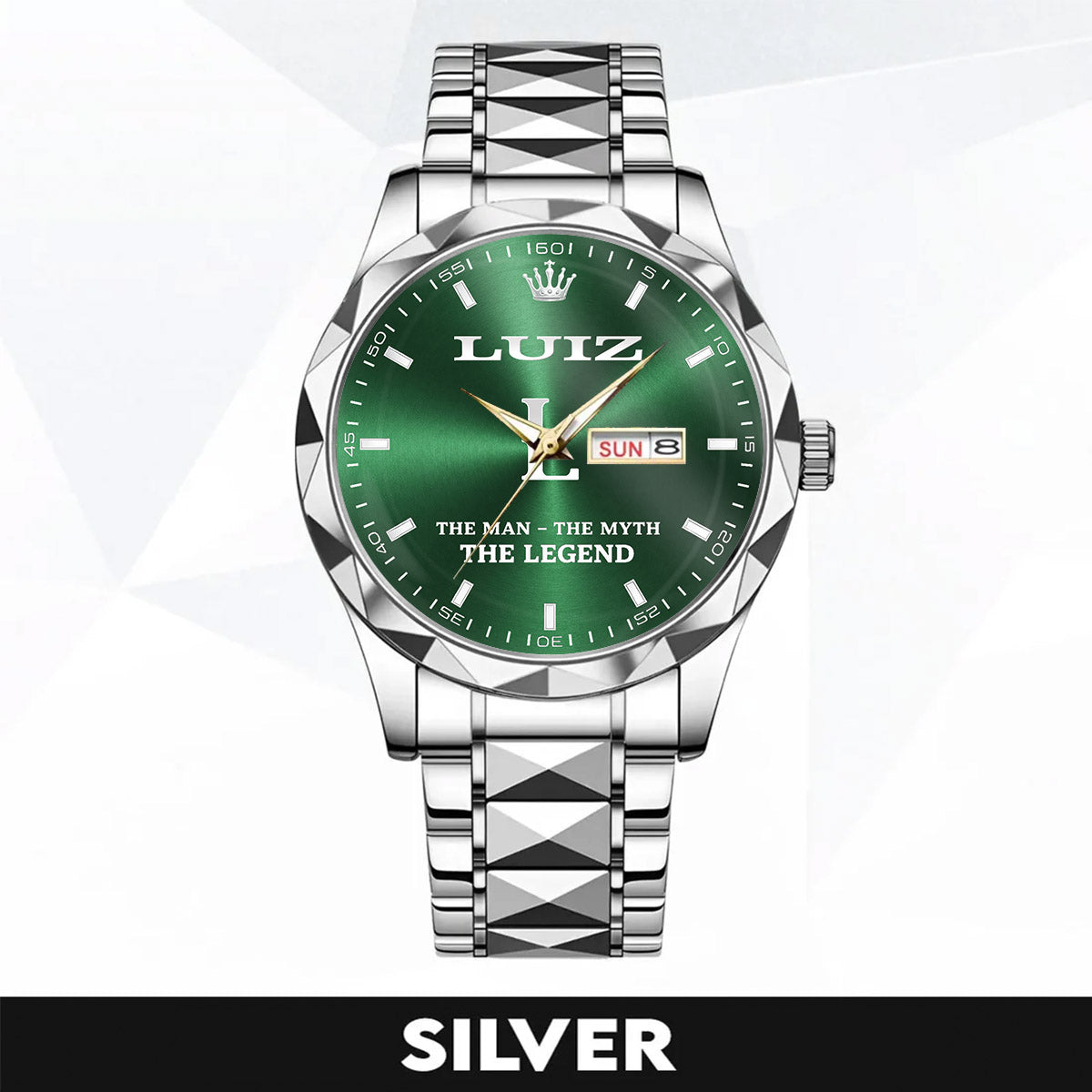 LUIZ A1506-03 Personalized Engraved Luxury Alloy Watch for Men