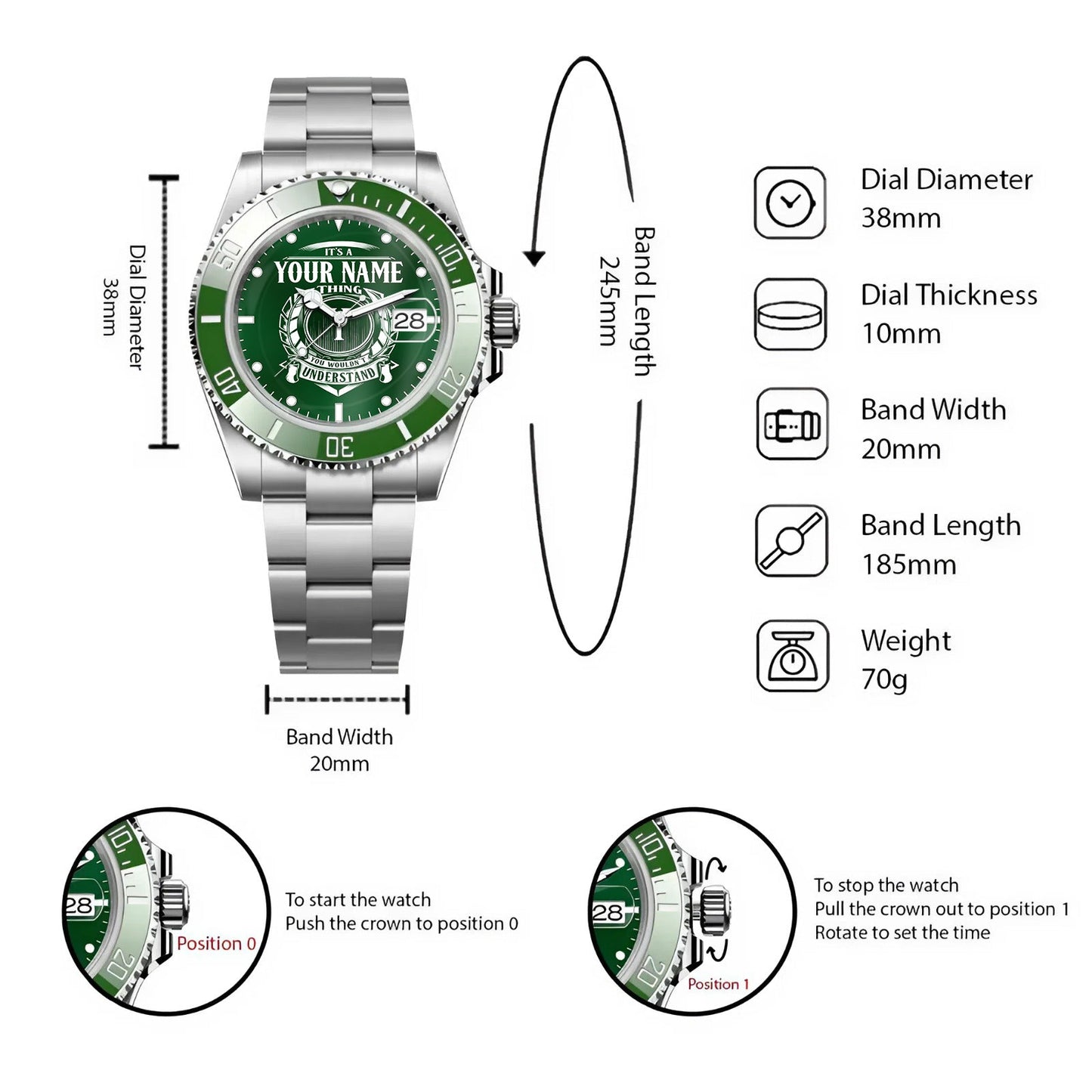 Custom Name Watch A268-05 Personalized Gift