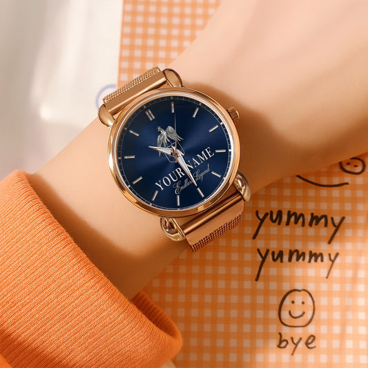 NameStyled A1506 Custom Engraved Mesh Strap Quartz Watch