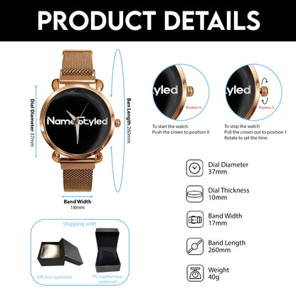 NameStyled A1506 Custom Engraved Mesh Strap Quartz Watch