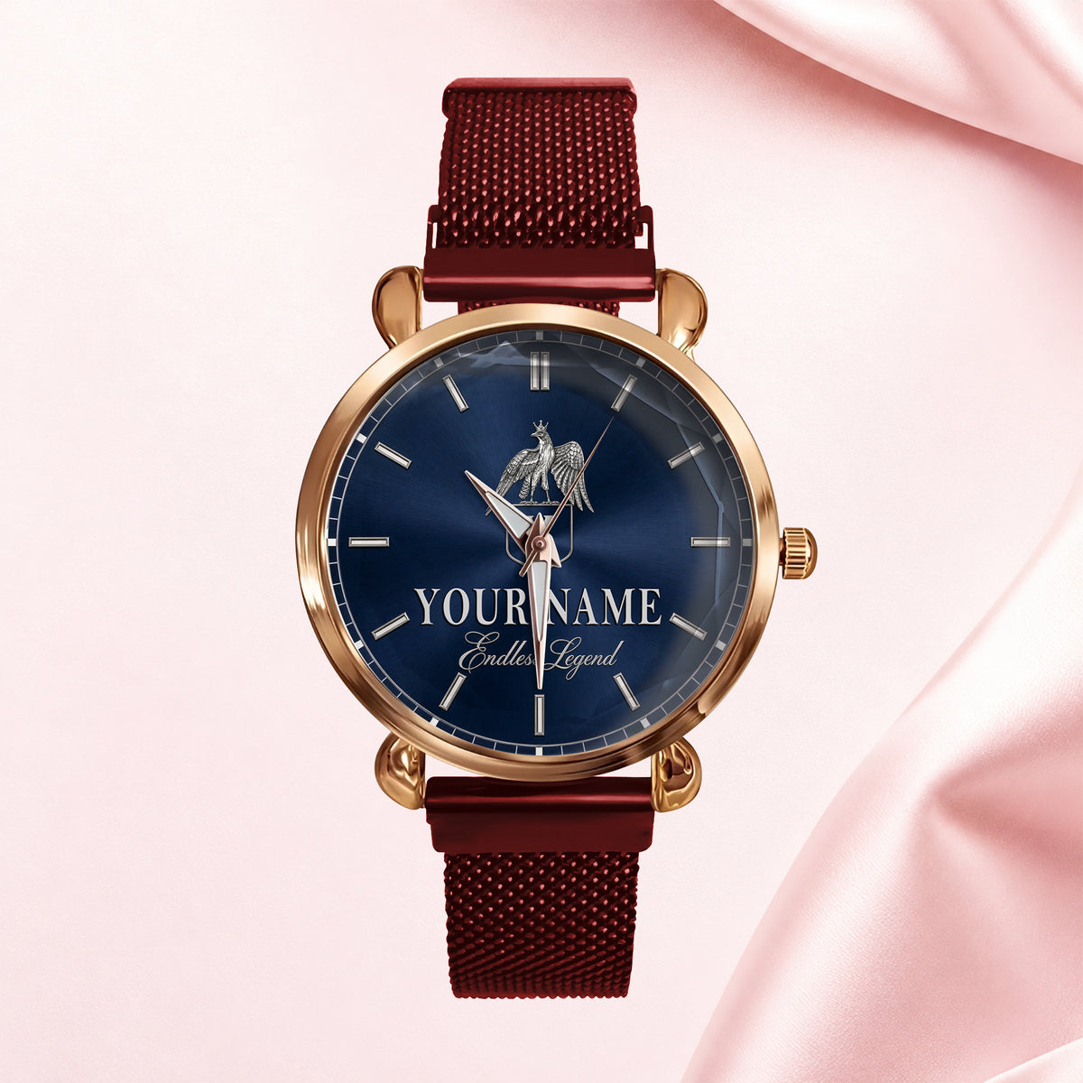 NameStyled A1506 Custom Engraved Mesh Strap Quartz Watch