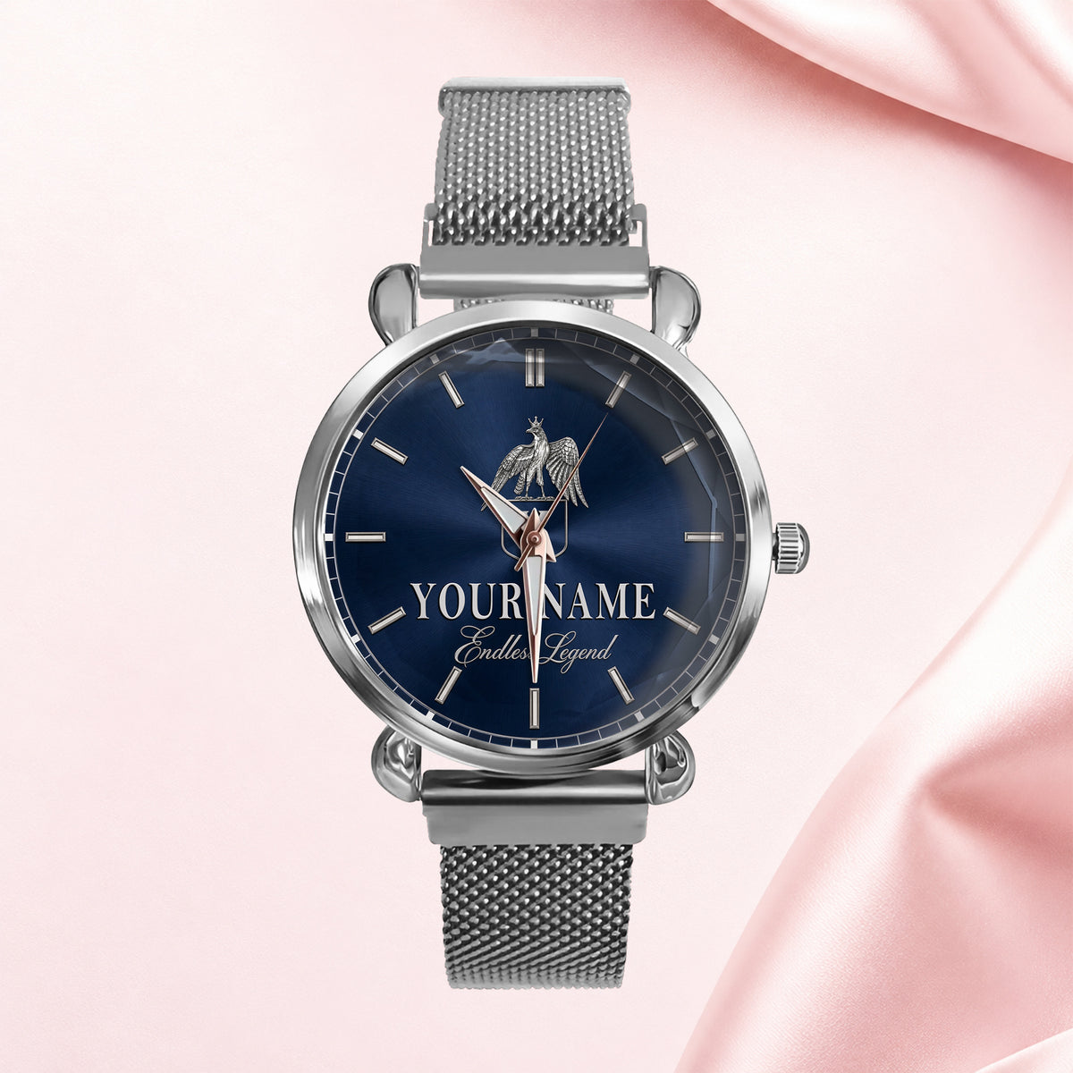 NameStyled A1506 Custom Engraved Mesh Strap Quartz Watch