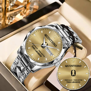 QUINTERO A1506-02 Personalized Engraved Luxury Alloy Watch for Men