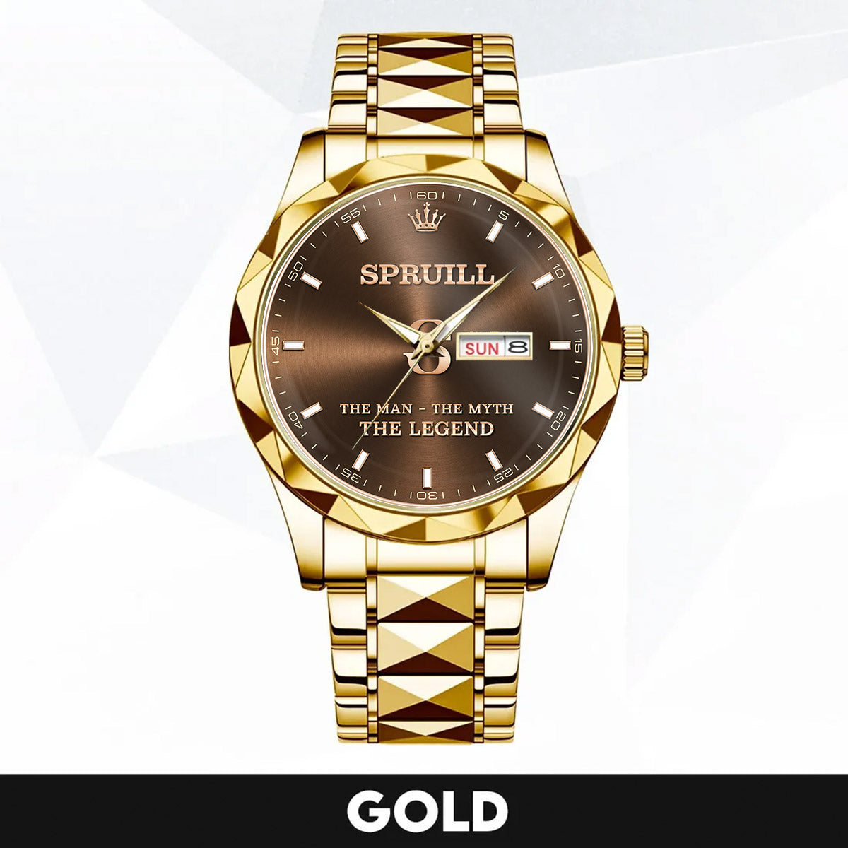 SPRUILL A1506-01 Personalized Engraved Luxury Alloy Watch for Men