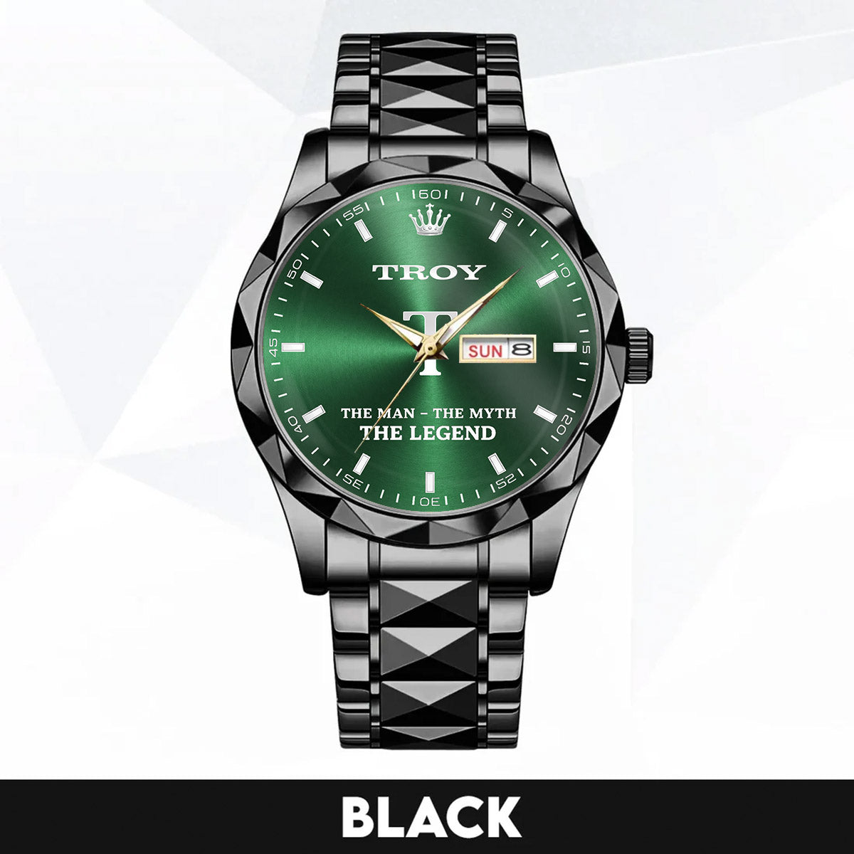 TROY A1506-03 Personalized Engraved Luxury Alloy Watch for Men