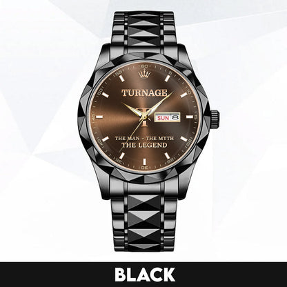 TURNAGE A1506-01 Personalized Engraved Luxury Alloy Watch for Men