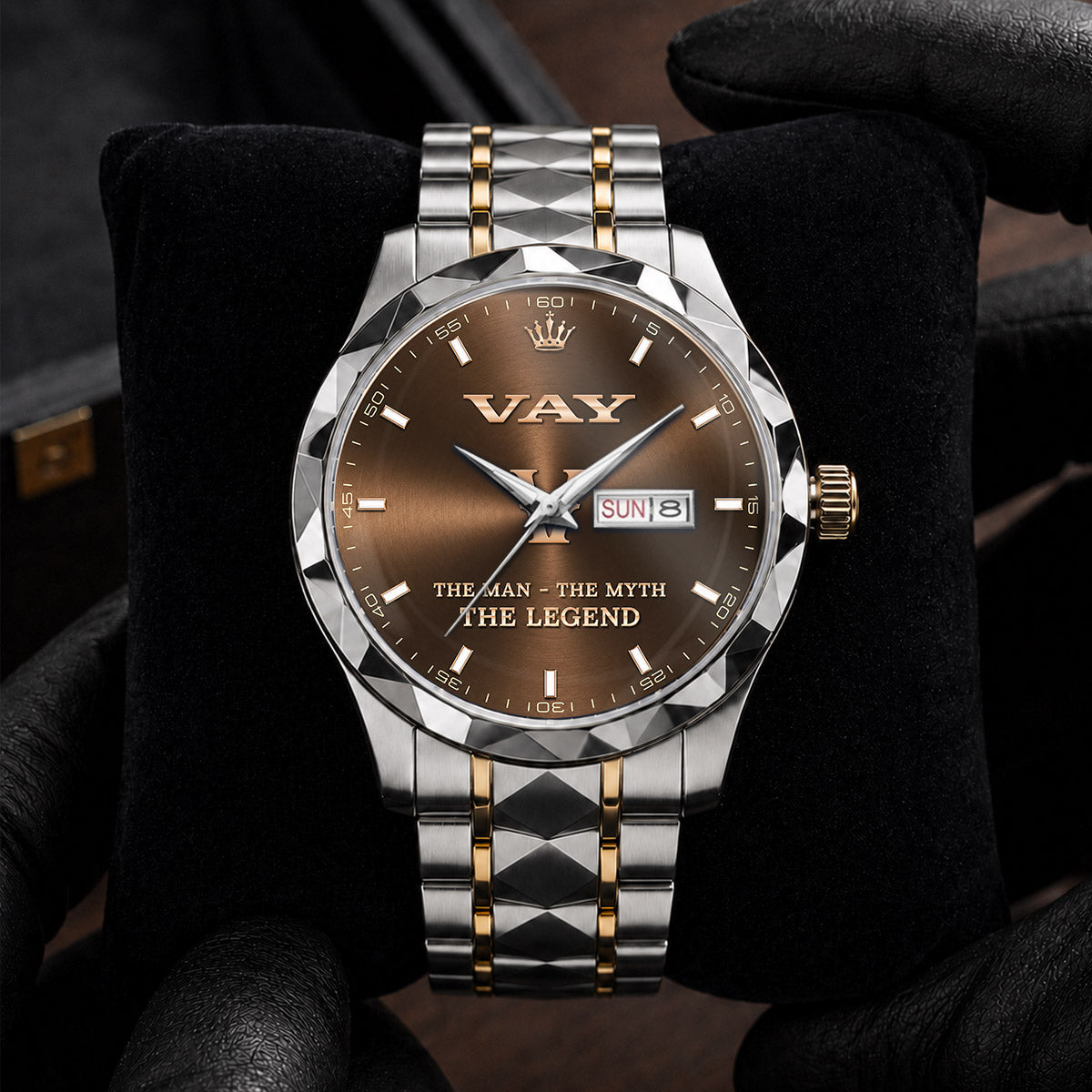 VAY A1506-01 Personalized Engraved Luxury Alloy Watch for Men