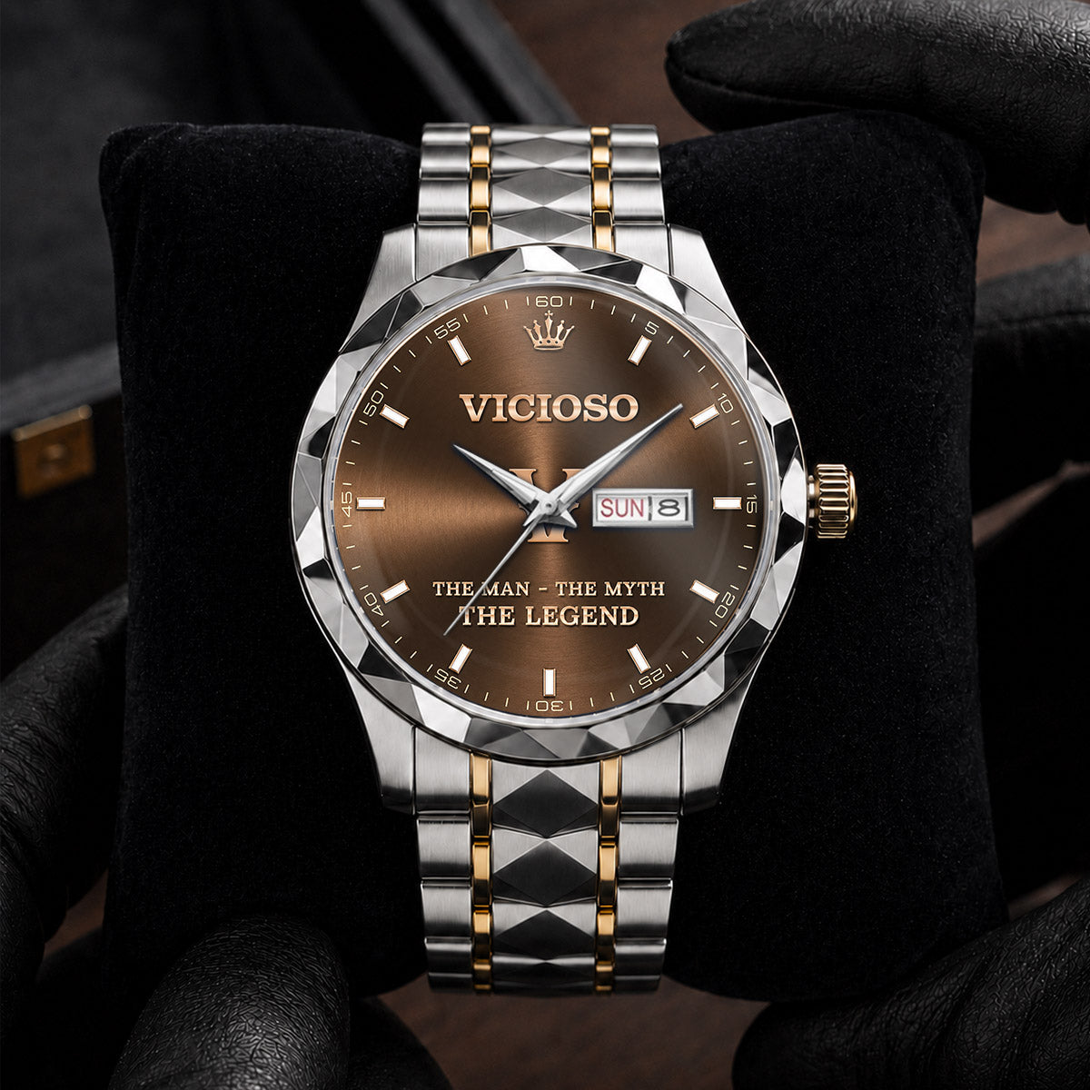 VICIOSO A1506-01 Personalized Engraved Luxury Alloy Watch for Men