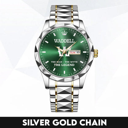 WADDELL A1506-03 Personalized Engraved Luxury Alloy Watch for Men