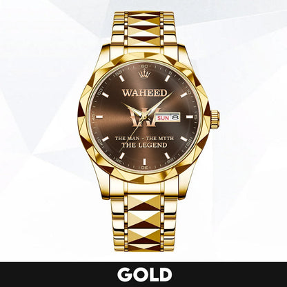 WAHEED A1506-01 Personalized Engraved Luxury Alloy Watch for Men
