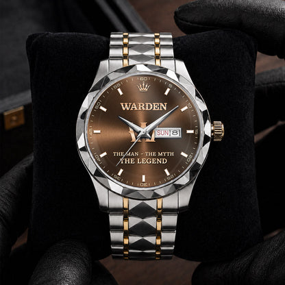 WARDEN A1506-01 Personalized Engraved Luxury Alloy Watch for Men