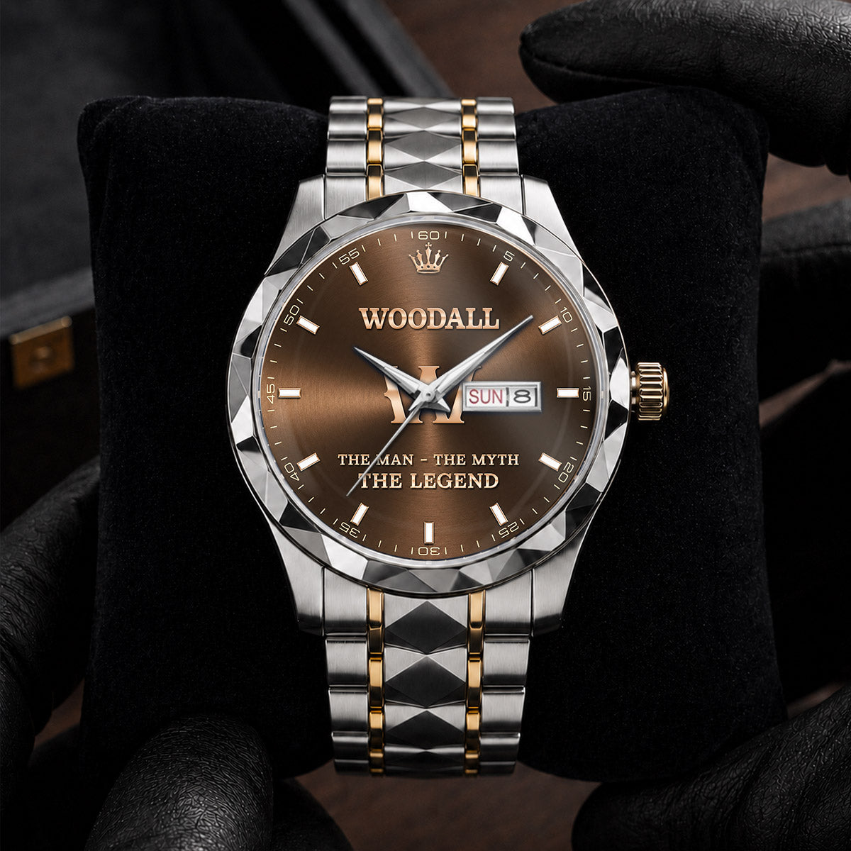 WOODALL A1506-01 Personalized Engraved Luxury Alloy Watch for Men