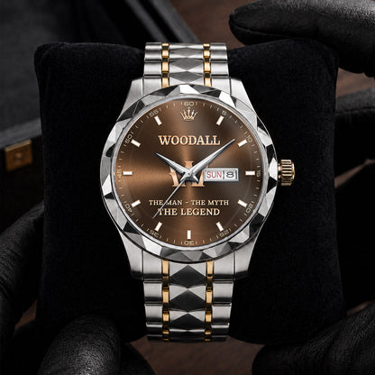 WOODALL A1506-01 Personalized Engraved Luxury Alloy Watch for Men