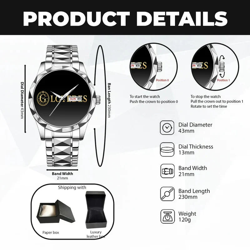 AARON K3579-103 Luxury Alloy-Men Watch, Personalized Premium Gift for Anniversary