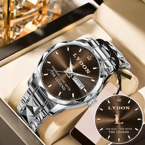LYDON A1506-01 Personalized Engraved Luxury Alloy Watch for Men