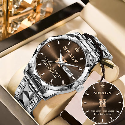 NEALY A1506-01 Personalized Engraved Luxury Alloy Watch for Men